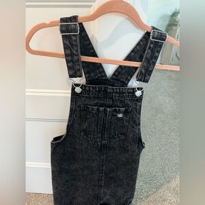 Black overall dress